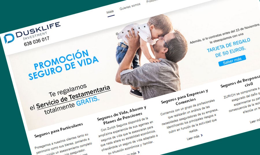 Página web Dusklife Investment